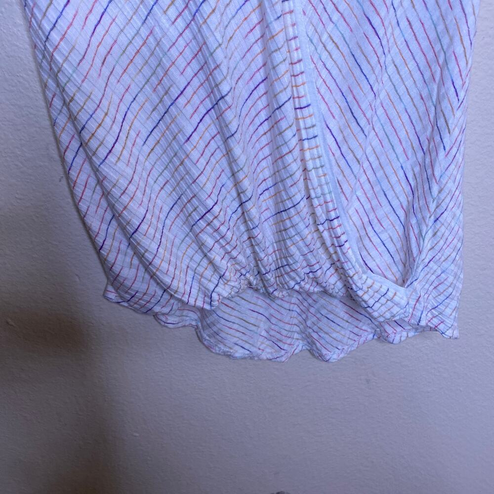 Anthropologie Maeve Rainbow Stripe Knit Wrap Top XS - Picture 6 of 11